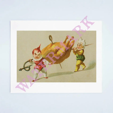 Set of Six Pixie Menu Cards 1877