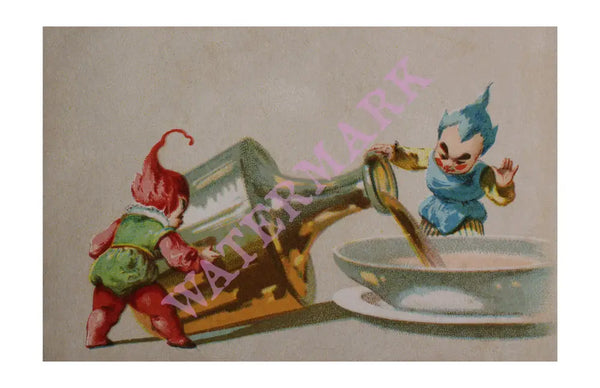 Set of Six Pixie Menu Cards 1877