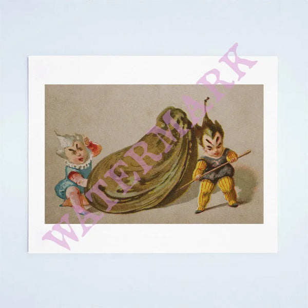 Set of Six Pixie Menu Cards 1877