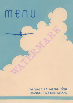 Shannon Airport, Ireland 1947 Menu Art | Vintage Menu Art - cover