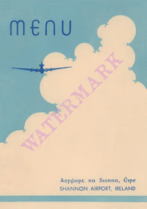 Shannon Airport, Ireland 1947 Menu Art | Vintage Menu Art - cover