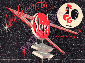 Ships, Westwood Village/Culver City 1960s Menu Art