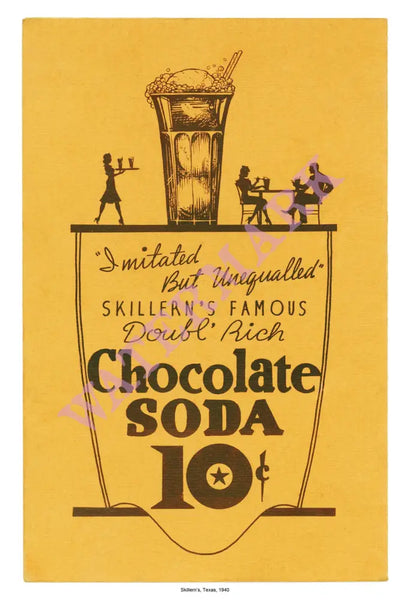 Skillern's, Texas, 1940 Vintage Menu