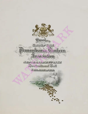 Smoker, Given By Group One, Pennsylvania Bankers Association, Philadelphia 1902