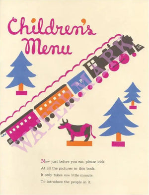 Southern Pacific Railroad Children's Menu 1930s Menu Art
