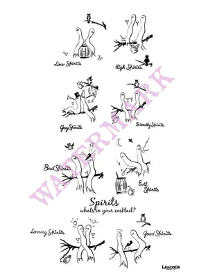 Spirits - All 8 Print - Complete set of Spirits on one print