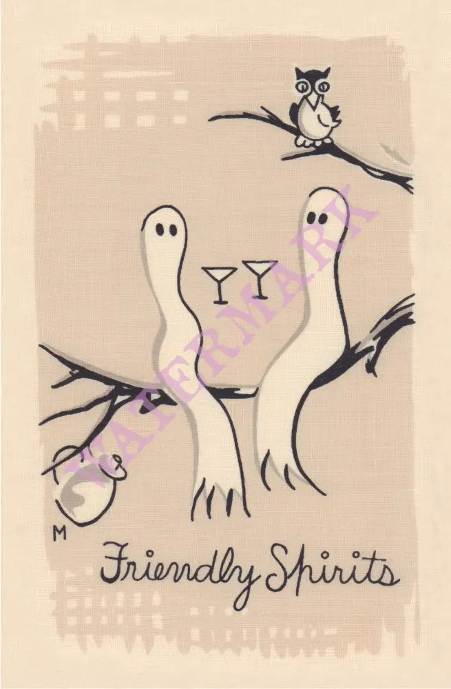 Spirits (set of 8) Cocktail Story 1950s Napkin Prints Vintage Americana Menus