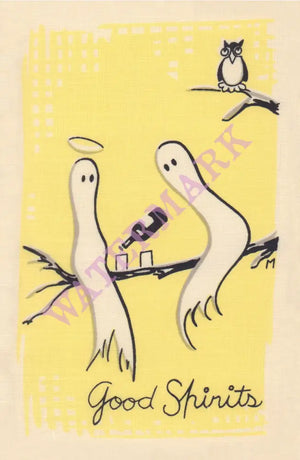 Spirits (set of 8) Cocktail Story 1950s Napkin Prints Vintage Americana Menus