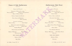 SS Roma 1937 GALA DINNER MENU