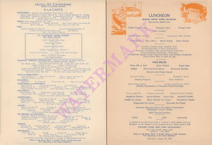 St Catherine's Hotel, Catalina 1939 | Vintage Menu Art - food menu