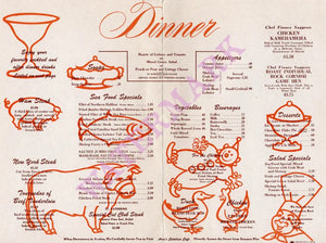 St Catherine's Hotel, Catalina Island 1956 Menu