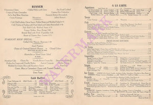 Starlight Roof, Waldorf Astoria, New York 1949 Menu Art | Vintage Menu Art - dinner menu