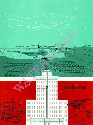 Starlite Roof, Hotel El Cortez, San Diego 1950s Menu Design
