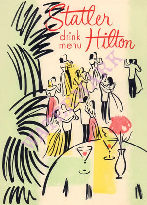 Statler Hilton, Hartford 1960s Cocktail Menu