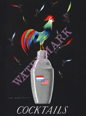 Holland America Shipping Line, Cocktails 1957 Menu Art