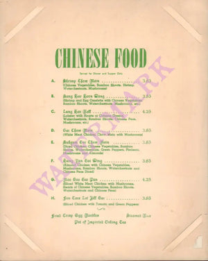 Stork Club, New York 1955 | Vintage Menu Art - chinese food menu