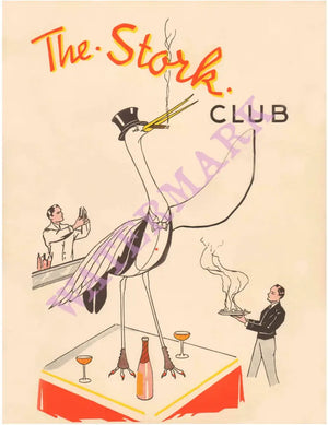 Stork Club, Rhode Island 1930s Menu Art 