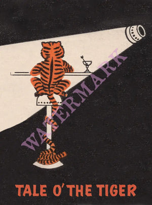 Tale O' The Tiger Match Cover 2, Fort Lauderdale 1960s Menu Art