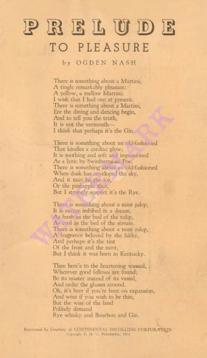 Prelude to Pleasure Ogden Nash