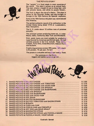 The Baked Potato Los Angeles 1970s Posters Prints & Visual Artwork