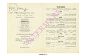 The Blackhawk Chicago 1933 Menu Interior