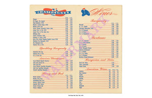 The Brass Rail 1938 Menu Interior