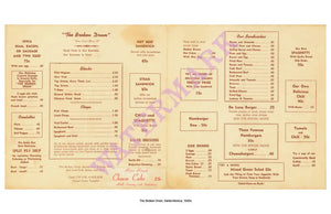 The Broken Drum, Santa Monica, 1940s Menu