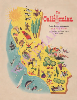 The Californian, New York 1950s | Vintage Menu Art – Front 