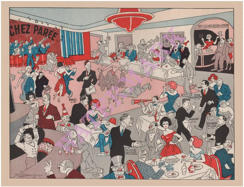 The Chez Paree, Chicago 1940s Menu Art