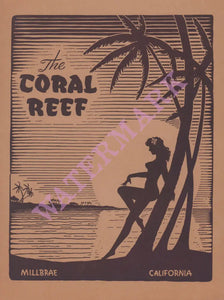 The Coral Reef, Millbrae 1947 Menu Art