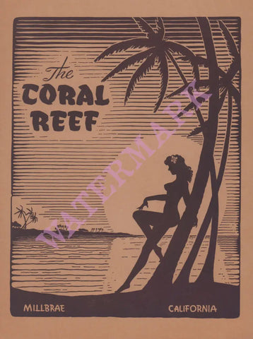The Coral Reef, Millbrae 1947 Menu Art