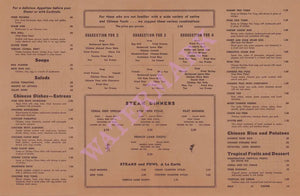 The Coral Reef, Millbrae 1947 Menu