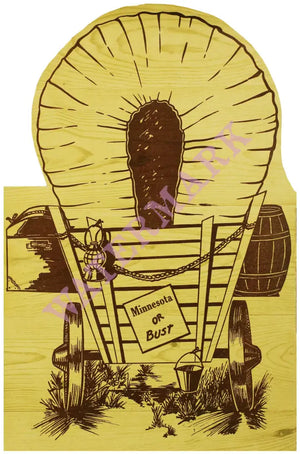 The Covered Wagon, Minnesota 1941 Minnesota or Bust Menu Art
