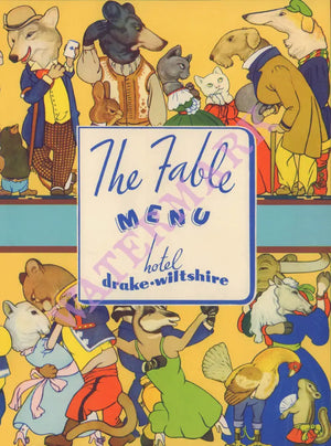 Fable Restaurant, Hotel Drake, San Francisco 1940 Menu Art