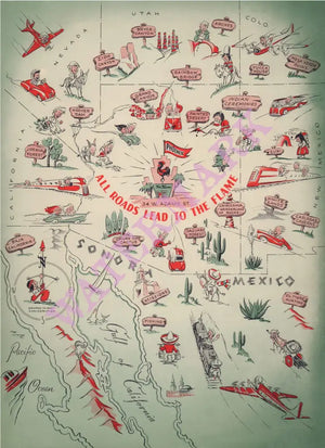 The Flame, Phoenix 1955 Menu Art