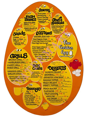 The Golden Egg, London 1970/1971 Menu Art