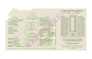 The Green Apple Pie Shop, Seattle 1946 Menu