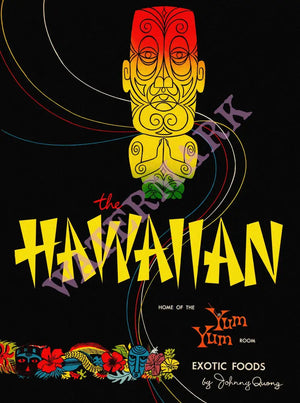 The Hawaiian, Salt Lake City 1970s Menu Art