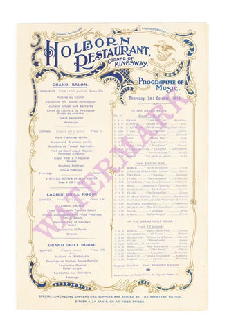 The Holborn Restaurant, London 1913 