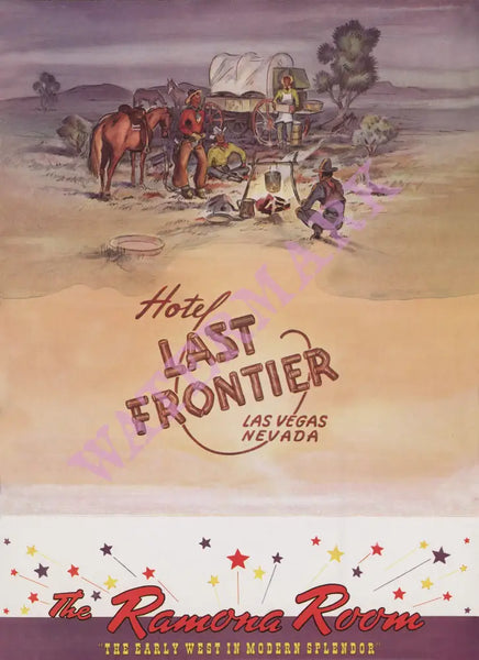 The Last Frontier, Las Vegas 1940s | Vintage Menu Art - cover