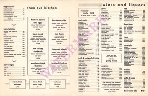 The Original Birdland (Blue), New York 1950s Menu 
