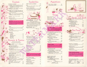 Paul Cummins Huddle Santa Monica 1960s menu