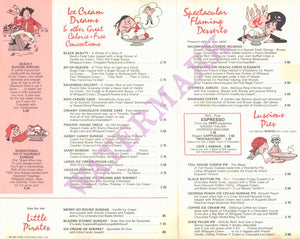 The Pirates' House, Savannah 1983 Menu