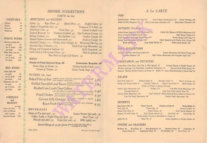 The Roosevelt Grill Dinner, New York 1946 Menu 