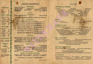The Roosevelt Grill, New York 1948 Menu