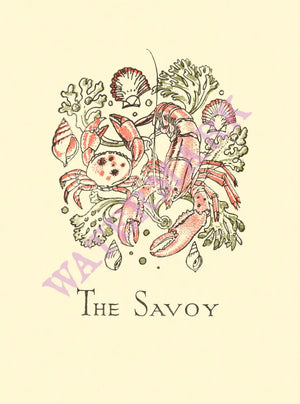 The Savoy River Restaurant, London 1975 Menu Art
