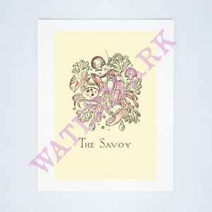 The Savoy, London June 1975 Vintage Menu Art