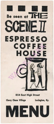 The Scene II, Lexington, Kentucky, 1960 Menu Art