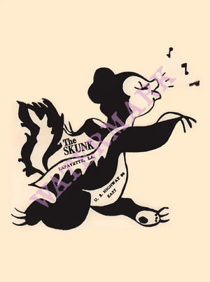 The Skunk, Lafayette 1956 Menu Art