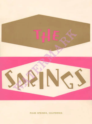 The Springs, Palm Springs 1950s Menu Design